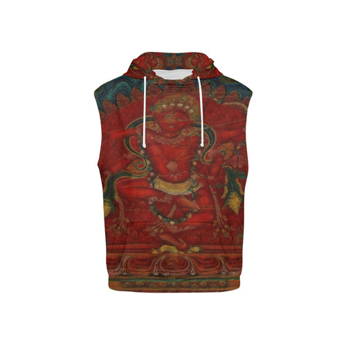 Kurukulla From Tibetan Buddhism All Over Print Sleeveless Hoodie for Kid (Model H15)