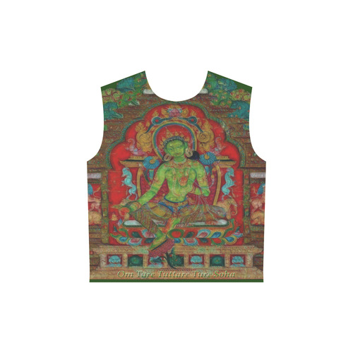 Green Tara from Tibetan Buddhism All Over Print Sleeveless Hoodie for Women (Model H15)