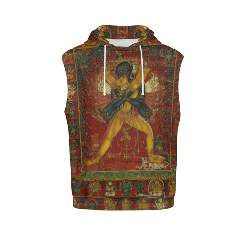 Buddhist Deity Kalachakra All Over Print Sleeveless Hoodie for Men (Model H15)