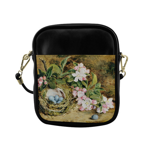 Apple Blossoms Bird Nest Vintage Floral Sling Bag (Model 1627)