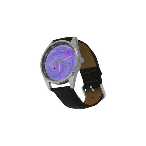 Renewal Sitre haim energetic shield sweet purple Men's Casual Leather Strap Watch(Model 211)