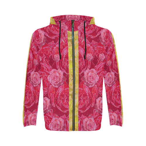 Rose and roses and another rose All Over Print Full Zip Hoodie for Men (Model H14)