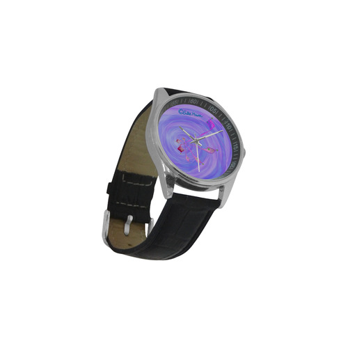 Renewal Sitre haim energetic shield sweet purple Men's Casual Leather Strap Watch(Model 211)