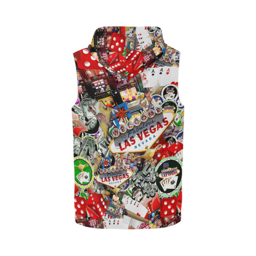 Las Vegas Icons - Gamblers Delight All Over Print Sleeveless Zip Up Hoodie for Men (Model H16)