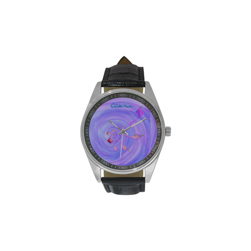 Renewal Sitre haim energetic shield sweet purple Men's Casual Leather Strap Watch(Model 211)