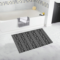 Black Tribal Chevron Pattern Bath Rug 20''x 32''