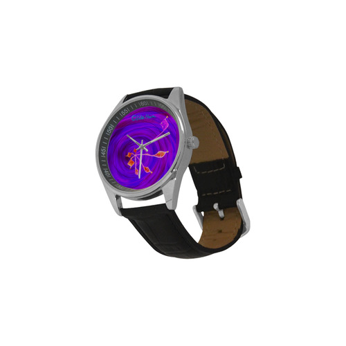Renewal Sitre haim energetic shield hot violet Men's Casual Leather Strap Watch(Model 211)