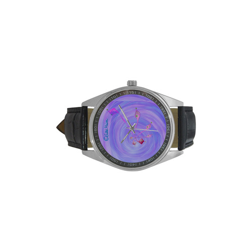 Renewal Sitre haim energetic shield sweet purple Men's Casual Leather Strap Watch(Model 211)