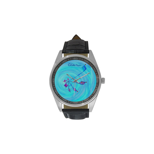 Renewal Sitre haim energetic shield blue vibration Men's Casual Leather Strap Watch(Model 211)