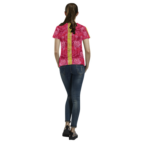 Rose and roses and another rose All Over Print T-Shirt for Women (USA Size) (Model T40)