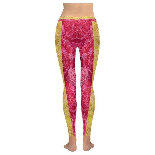 Rose and roses and another rose Women's Low Rise Leggings (Invisible Stitch) (Model L05)