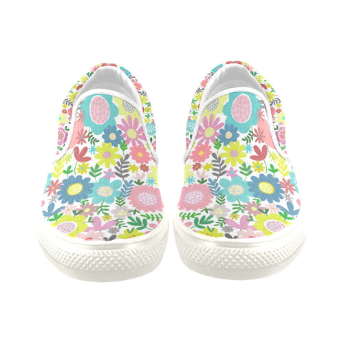 Flowery Wowery Slip-on Canvas Shoes for Kid (Model 019)