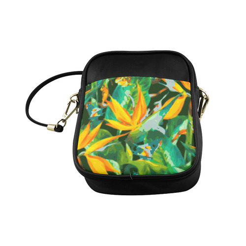 Bird of Paradise Tropical Floral Sling Bag (Model 1627)