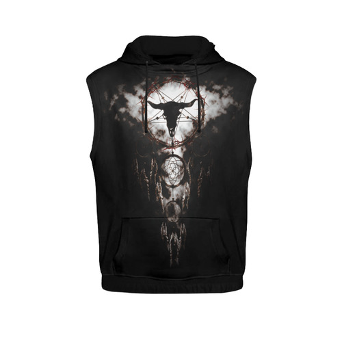 dreamcatcher - pentagram All Over Print Sleeveless Hoodie for Men (Model H15)