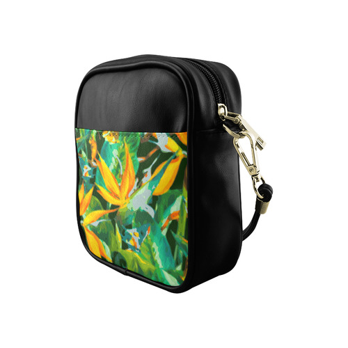 Bird of Paradise Tropical Floral Sling Bag (Model 1627)