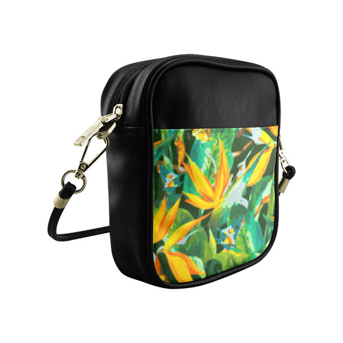 Bird of Paradise Tropical Floral Sling Bag (Model 1627)