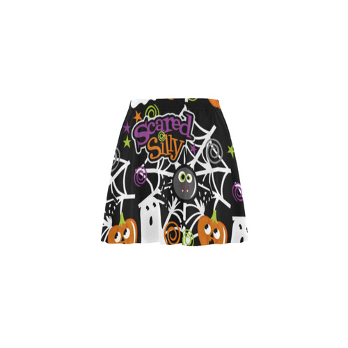 halloween scared silly Mini Skating Skirt (Model D36)