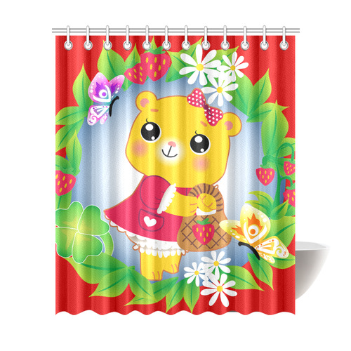 cutesy bear shower curtain Shower Curtain 72"x84"