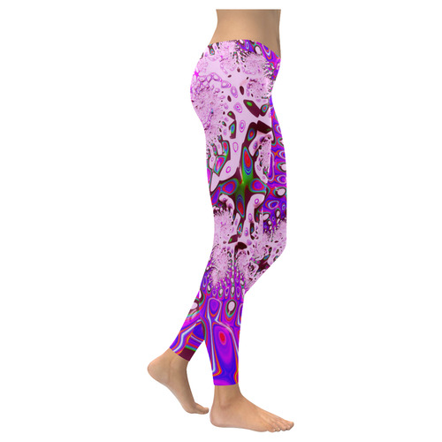 fractal fantasy 717A by JamColors Women's Low Rise Leggings (Invisible Stitch) (Model L05)