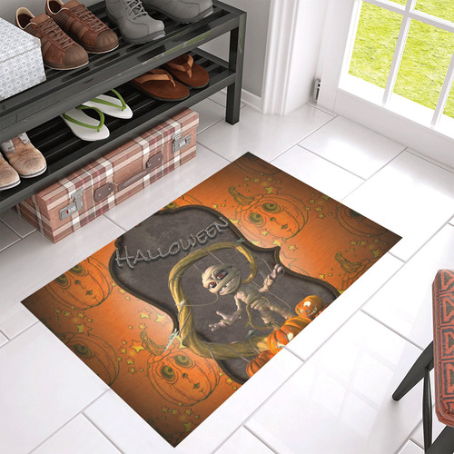 Halloween, funny mummy Azalea Doormat 30" x 18" (Sponge Material)