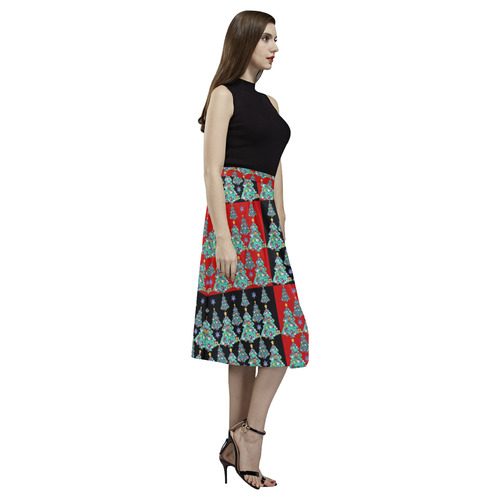 A BLACK AND RED kind of Christmas Aoede Crepe Skirt (Model D16)