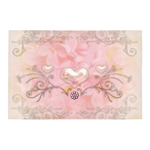 Hearts, soft colors Azalea Doormat 24" x 16" (Sponge Material)