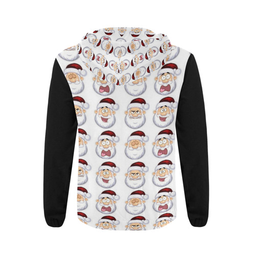 santa faces. men's hoodies All Over Print Full Zip Hoodie for Men (Model H14)