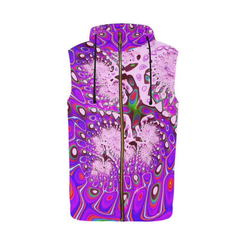 fractal fantasy 717A by JamColors All Over Print Sleeveless Zip Up Hoodie for Men (Model H16)