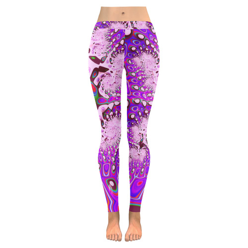 fractal fantasy 717A by JamColors Women's Low Rise Leggings (Invisible Stitch) (Model L05)