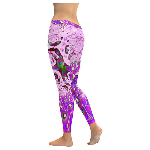 fractal fantasy 717A by JamColors Women's Low Rise Leggings (Invisible Stitch) (Model L05)