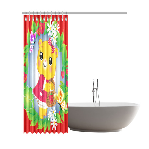 cutesy bear shower curtain Shower Curtain 72"x84"