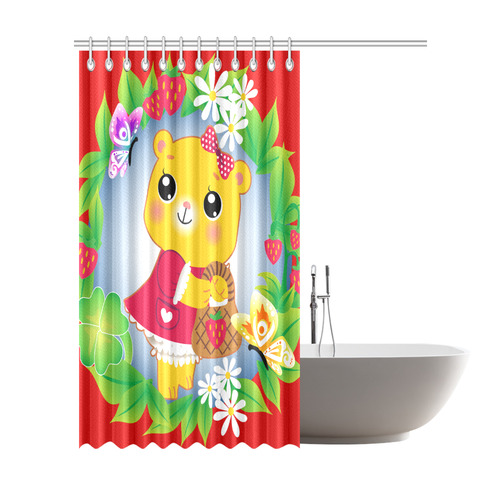 cutesy bear shower curtain Shower Curtain 72"x84"