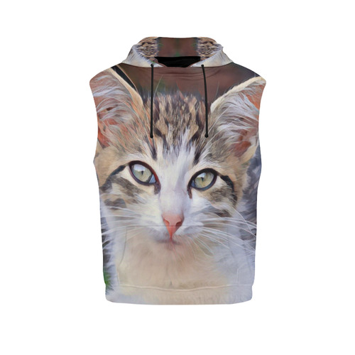 Impressive Animal -Lovely Baby  Cat 2 by JamColors All Over Print Sleeveless Hoodie for Women (Model H15)
