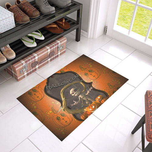 Halloween, funny mummy Azalea Doormat 24" x 16" (Sponge Material)