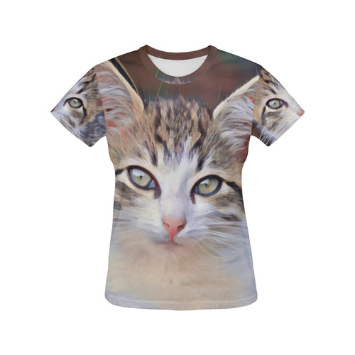 Impressive Animal -Lovely Baby  Cat 2 by JamColors All Over Print T-Shirt for Women (USA Size) (Model T40)