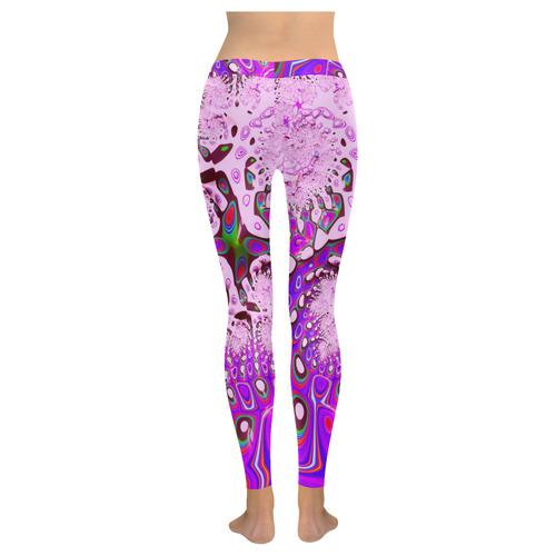 fractal fantasy 717A by JamColors Women's Low Rise Leggings (Invisible Stitch) (Model L05)