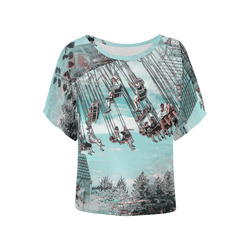 Flying High Women's Batwing-Sleeved Blouse T shirt (Model T44)