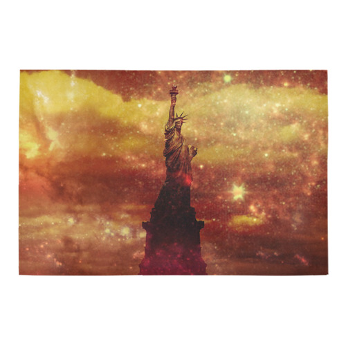 Lady Liberty Yellow Red Stars Azalea Doormat 24" x 16" (Sponge Material)