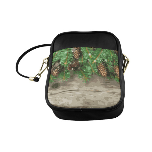 Christmas Holiday Rustic Pine Cones Sling Bag (Model 1627)