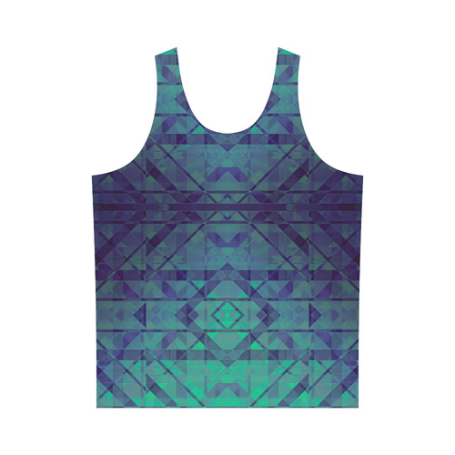 Sci-Fi Dream Blue Geometric design All Over Print Tank Top for Men (Model T43)