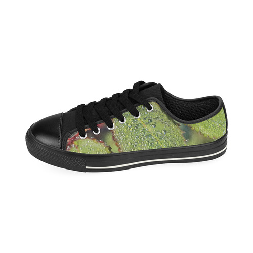 Dewy Green Leaves Canvas Women's Shoes/Large Size (Model 018)