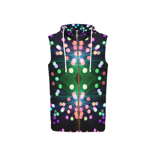 bubble All Over Print Sleeveless Zip Up Hoodie for Women (Model H16)