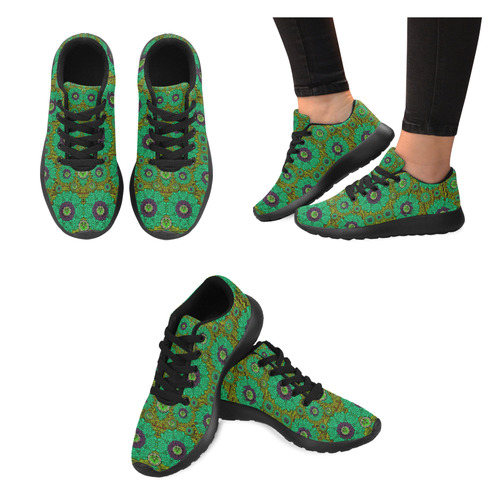 Peacock-flowers in the stars of eden  pop art Men's Running Shoes/Large Size (Model 020)