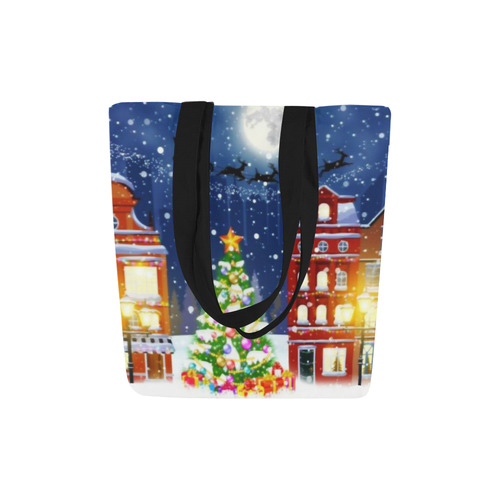 Merry Christmas Happy New Year Full Moon Canvas Tote Bag (Model 1657)