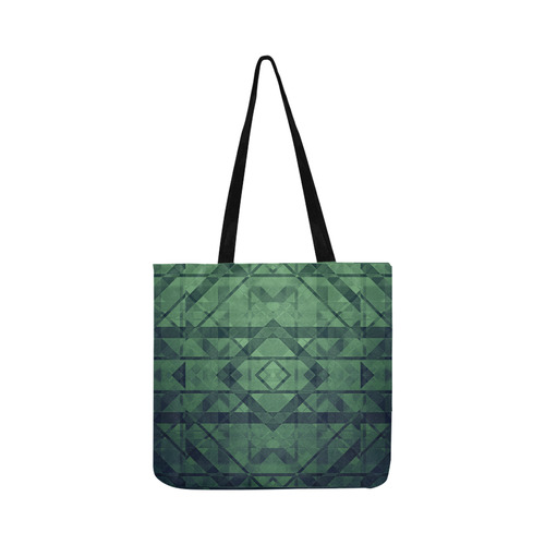 Sci-Fi Green Monster  Geometric design Reusable Shopping Bag Model 1660 (Two sides)