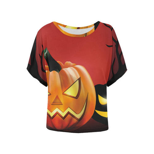 Halloween_20170708_by_JAMColors Women's Batwing-Sleeved Blouse T shirt (Model T44)