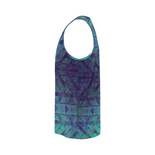 Sci-Fi Dream Blue Geometric design All Over Print Tank Top for Men (Model T43)