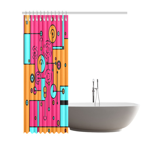 Avant Garde - Lines and Circles Shower Curtain 72"x84"