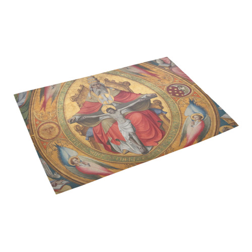 Vintage Jesus on Cross Oil Painting Azalea Doormat 24" x 16" (Sponge Material)