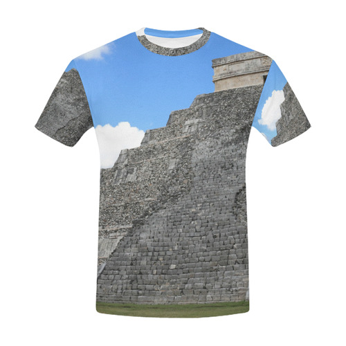 Chichen Itza Maya Pyramid Temple All Over Print T-Shirt for Men (USA Size) (Model T40)